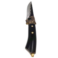 Cutit de bucatarie  , Dragon Breath, otel inoxidabil, maner lemn, 33 cm, negru