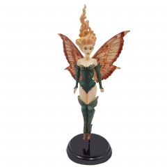 Figurina decorativa , Zana Focului, rasina, lucrata manual, 17 cm, verde