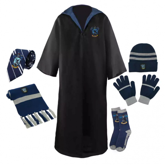 Set roba si accesorii Harry Potter  , Ravenclaw House, 6 piese, 6-9 ani, albastru