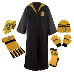 Set roba si accesorii Harry Potter  , Hufflepuff House, 6 piese, 6-9 ani, galben