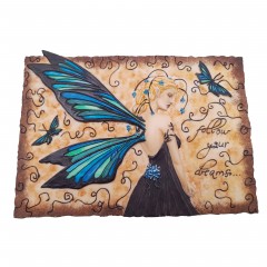 Placheta decorativa   , Zana Viselor, rasina, lucrata manual, 15.5 cm, multicolor