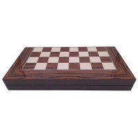 Joc table si dame , Backgammon Expert, lemn lucios, inchidere magnetica, 48 cm, maro