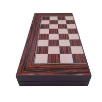 Joc table si dame , Backgammon Expert, lemn lucios, inchidere magnetica, 48 cm, maro