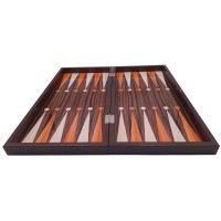 Joc table si dame , Backgammon Expert, lemn lucios, inchidere magnetica, 48 cm, maro
