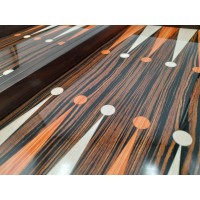 Joc table si dame , Backgammon Expert, lemn lucios, inchidere magnetica, 48 cm, maro