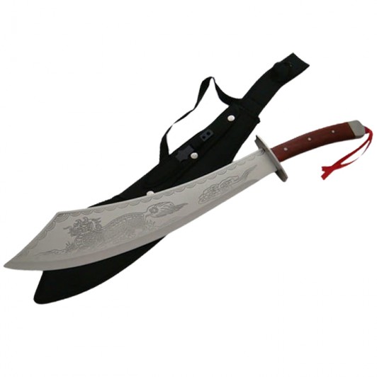 Maceta de vanatoare Dragon Stance, otel inoxidabil, 65 cm, argintiu, cutit de aruncat Maceta de vanatoare Dragon Stance, otel inoxidabil, 65 cm, argintiu, cutit de aruncat