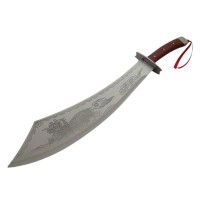 Maceta de vanatoare Dragon Stance, otel inoxidabil, 65 cm, argintiu, cutit de aruncat Maceta de vanatoare Dragon Stance, otel inoxidabil, 65 cm, argintiu, cutit de aruncat