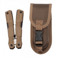 Cleste multifunctional  , Survival Gear, otel inoxidabil, 16 functii, 24 cm, bej, husa in