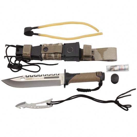 Cutit de vanatoare   Thunder Sound, otel inoxidabil, 30 cm, bej, teaca inclusa