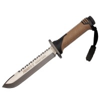 Cutit de vanatoare   Thunder Sound, otel inoxidabil, 30 cm, bej, teaca inclusa