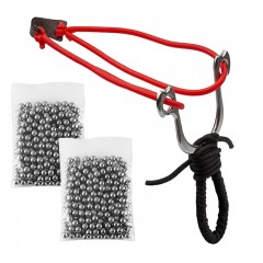 Set prastie metalica   Sling King, snur, negru, 15 cm si bile de 6 mm