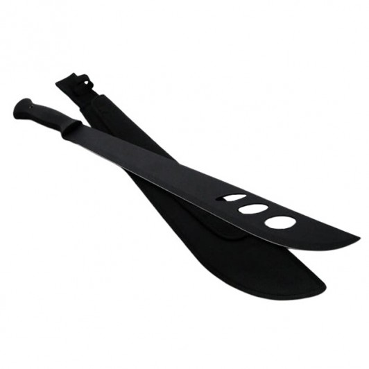 Maceta de vanatoare   Survival Instinct, 58 cm, otel inoxidabil, negru, teaca inclusa