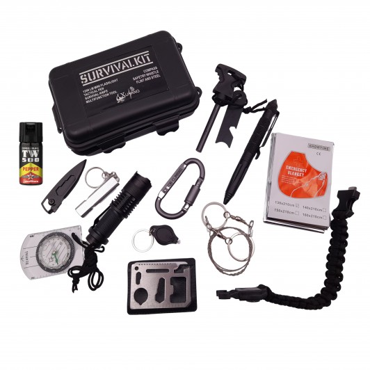 Kit supravietuire , On Point, 13 elemente multifunctionale, negru