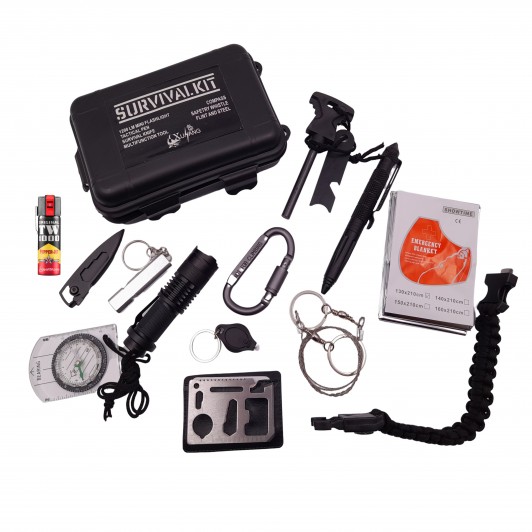 Kit supravietuire , Help Society, 13 elemente multifunctionale, negru
