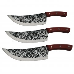 Set trei cutite de bucatarie  , Japanese Soul, lucrate manual, otel damasc, maner lemn, m