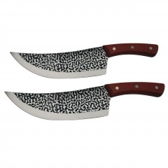 Set doua cutite de bucatarie , Japanese Vibe, lucrate manual, otel damasc, maner lemn, m