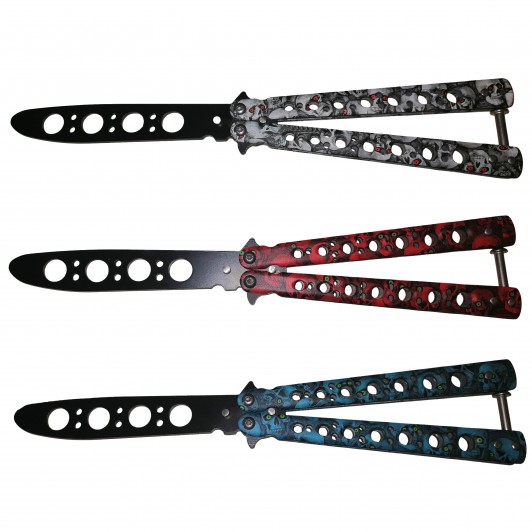 Set trei briceaguri de antrenament , Scared Skulls, otel inoxidabil, multicolor Set trei briceaguri de antrenament , Scared Skulls, otel inoxidabil, multicolor