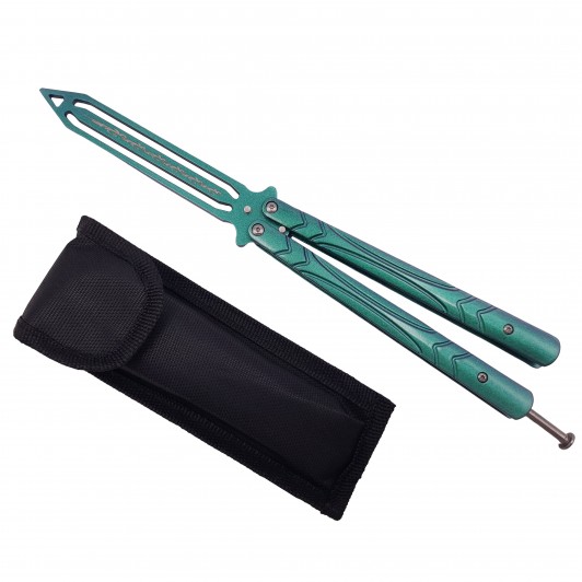 Briceag fluture de antrenament Missle Launch, otel inoxidabil, 24.5 cm, verde Briceag fluture de antrenament Missle Launch, otel inoxidabil, 24.5 cm, verde