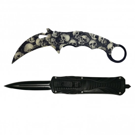 Set doua briceaguri de vanatoare DEPOX®, karambit si automat, multicolor Set doua briceaguri de vanatoare DEPOX®, karambit si automat, multicolor