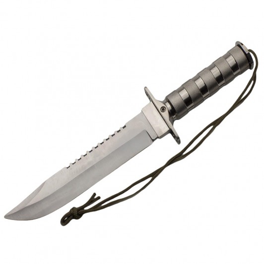 Cutit de vanatoare Survival Pursuit, 35 cm, otel inoxidabil, argintiu, teaca inclusa Cutit de vanatoare Survival Pursuit, 35 cm, otel inoxidabil, argintiu, teaca inclusa