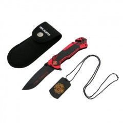 Briceag de vanatoare Firefighter Rescue, 23 cm, otel inoxidabil, rosu, husa inclusa Briceag de vanatoare Firefighter Rescue, 23 cm, otel inoxidabil, rosu, husa inclusa