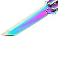 Briceag fluture de antrenament Rainbow Siege, otel inoxidabil, 22.5 cm, multicolor Briceag fluture de antrenament Rainbow Siege, otel inoxidabil, 22.5 cm, multicolor