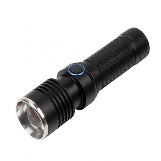 Lanterna de supravietuire , Lichthelfer, metalica, LED, USB, zoom, negru