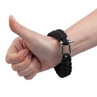 Bratara supravietuire , Military Surplus, paracord, 24 cm, negru