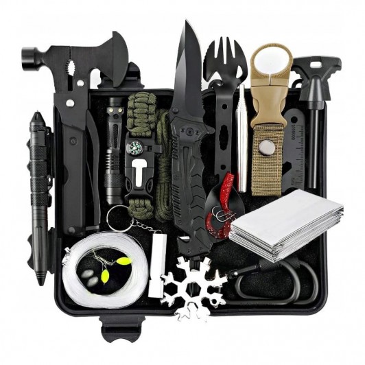 Kit de supravietuire , Savivour Assistent, 20 elemente multifunctionale, negru