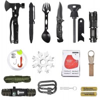 Kit de supravietuire , Savivour Assistent, 20 elemente multifunctionale, negru