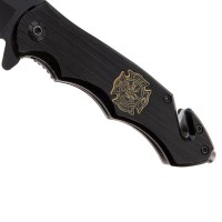 Briceag de vanatoare   Firefighter Department, 21 cm, otel inoxidabil, negru