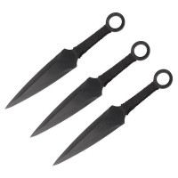 Set 3 cutite de aruncat   , Giant Kunai, 23 cm, negru, husa inclusa