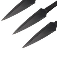 Set 3 cutite de aruncat   , Giant Kunai, 23 cm, negru, husa inclusa