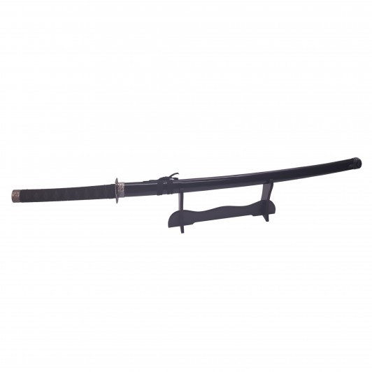 Sabie katana decorativa panoplie, Last Samurai, negru, metal, 51.5 cm, suport inclus Sabie katana decorativa panoplie, Last Samurai, negru, metal, 51.5 cm, suport inclus