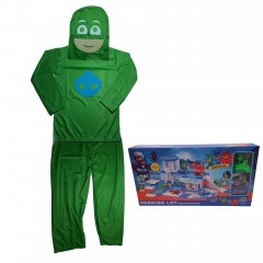 Costum pentru copii  , Green Lizard, marimea 3-5 ani, 100-110, verde, jucarie inclusa