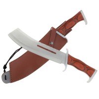 Maceta de vanatoare Last Blood, 40 cm, otel inoxidabil, maro, teaca piele inclusa Maceta de vanatoare Last Blood, 40 cm, otel inoxidabil, maro, teaca piele inclusa