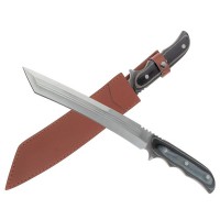 Maceta de vanatoare Seax Blade, 45 cm, otel inoxidabil, gri, teaca piele inclusa Maceta de vanatoare Seax Blade, 45 cm, otel inoxidabil, gri, teaca piele inclusa