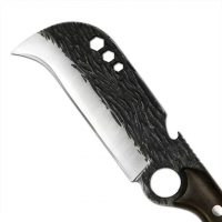 Cutit japonez lucrat manual , Claw Blade, 27 cm, maro, teaca piele