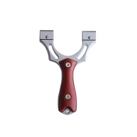 Prastie cu laser, Sling Queen, metalic, 11.5 cm, cu boloboc, maner lemn, maro