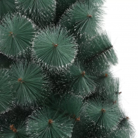 Brad de Craciun artificial pin verde cu spice albe, dimensiune 150 cm, cu suport
