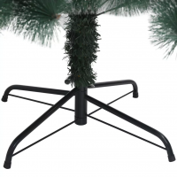 Brad de Craciun artificial pin verde cu spice albe, dimensiune 150 cm, cu suport