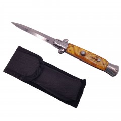 Briceag de vanatoare Italian Wave, otel inoxidabil, 22.5 cm, maro, husa inclusa Briceag de vanatoare Italian Wave, otel inoxidabil, 22.5 cm, maro, husa inclusa