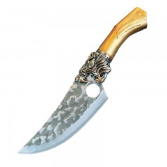 Cutit japonez de bucatarie , Tiger Claw, 29 cm, maro, teaca piele ecologica