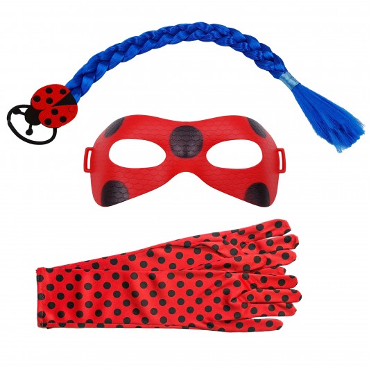 Set trei accesorii costum  , Buburuza, marime universala, rosie