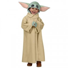 Costum pentru copii  , Baby Yoda, bej, 7-9 ani, masca inclusa