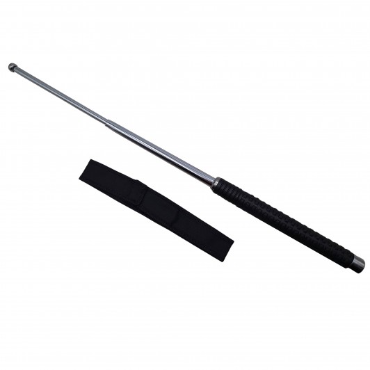 Baston telescopic , Silver Siege, otel inoxidabil, 64 cm, 3 sectiuni, argintiu, husa inc