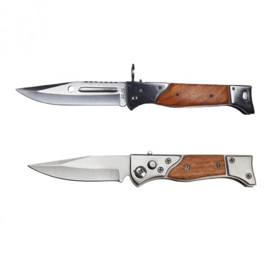 Set 2 briceaguri AK   Fighting System, otel inoxidabil, maro, teaca inclusa