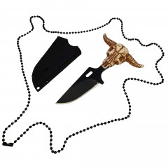 Cutit tactic de vanatoare , Death Valley, 9.5 cm, negru, teaca cu lant inclusa