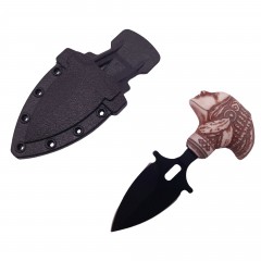 Cutit tactic de vanatoare , Shaman Goddess, 8.5 cm, negru, teaca cu prindere curea