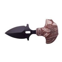 Cutit tactic de vanatoare , Shaman Goddess, 8.5 cm, negru, teaca cu prindere curea